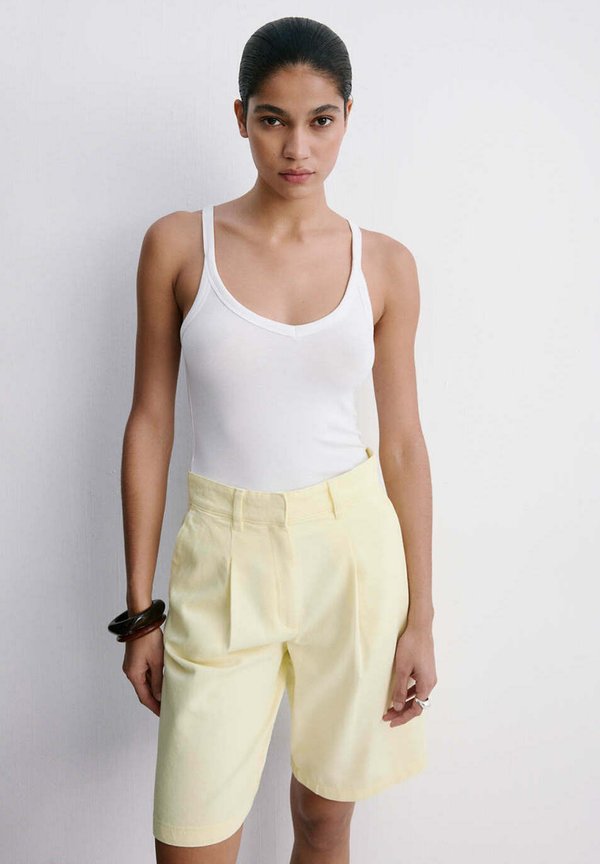 Mango ADULT - Denim shorts - light yellow