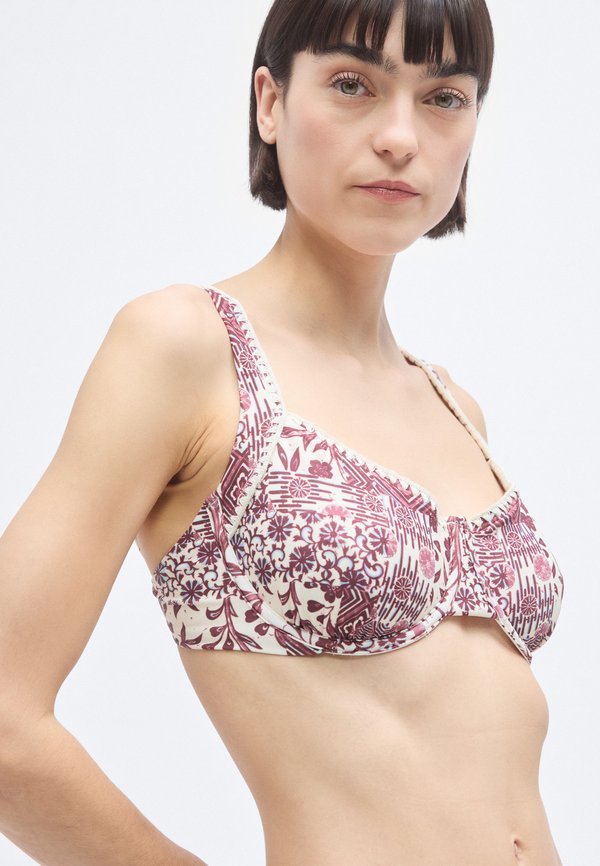 Abercrombie & Fitch CURVE LOVE WIDE STRAP UNDERWIRE FLORAL TICKING