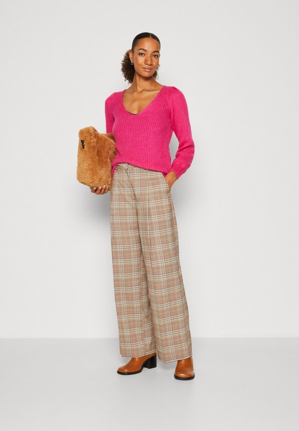 Scotch & Soda ROSE PLEATED HIGH RISE WIDE LEG CHECK PANT