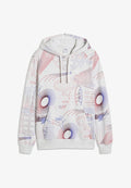 Puma ESSENTIALS PRINTED GRAPHIC HOODIE - Hoodie - white glow heather