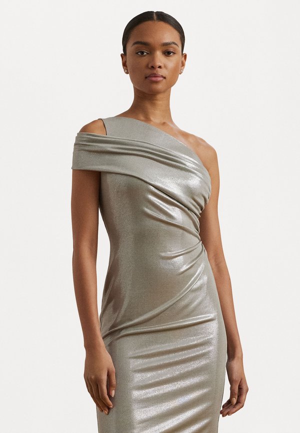Lauren Ralph Lauren METALLIC ONE SHOULDER COCKTAIL DRESS