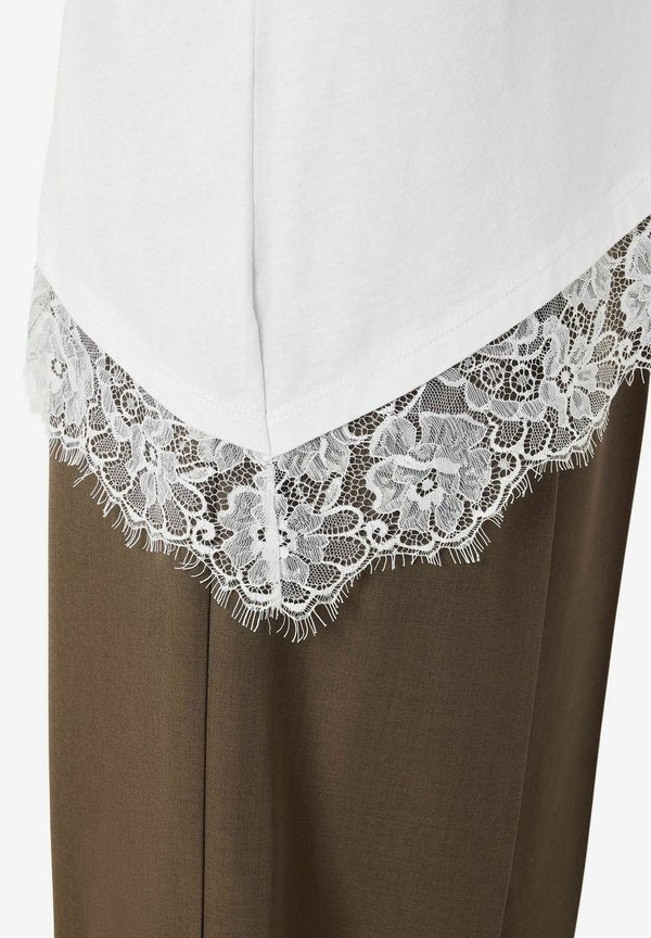 Noisy May NMEASY LACE DETAIL S/S T-SHIRT