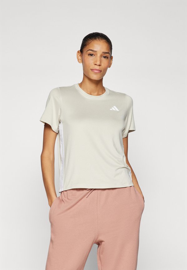 adidas Performance WORKOUT ESSENTIALS 3-STRIPES - Sports T-shirt - alumina/white