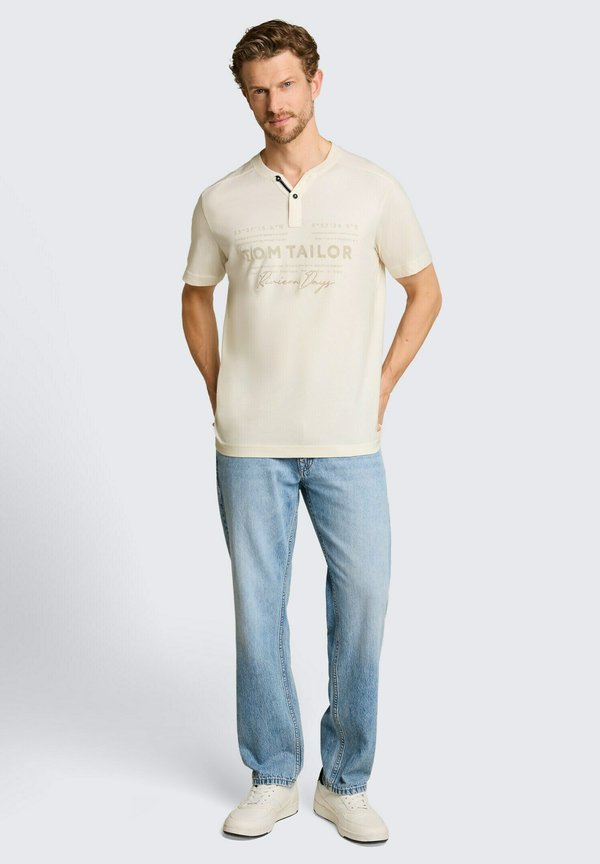 TOM TAILOR TOM TAILOR T-SHIRT HENLEY T-SHIRT IM USED-LOOK