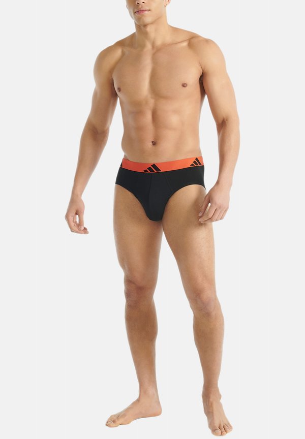 adidas Sportswear 3ER PACK ACTIVE FLEX  SLIP - Briefs - schwarz/orange