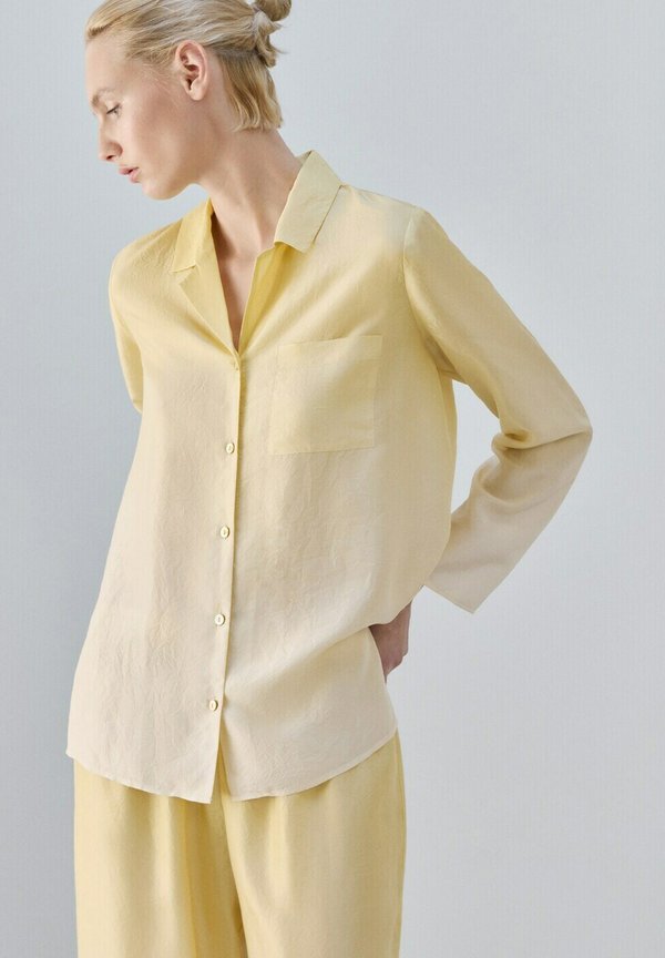 Mango Button-down blouse - light yellow