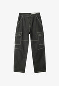 Bershka BAGGY CARGO - Loose Jeans - black