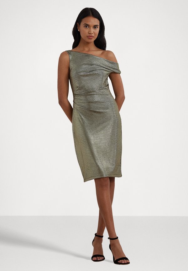 Lauren Ralph Lauren METALLIC ONE SHOULDER COCKTAIL DRESS