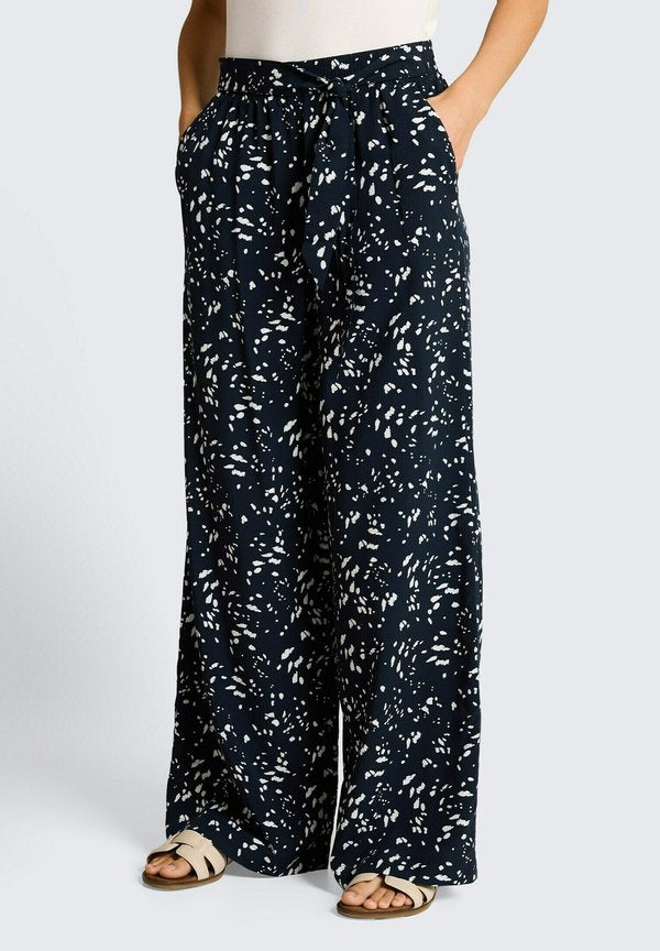 TOM TAILOR TOM TAILOR HOSEN & CHINO LOOSE FIT PALAZZO HOSE MIT MUSTER