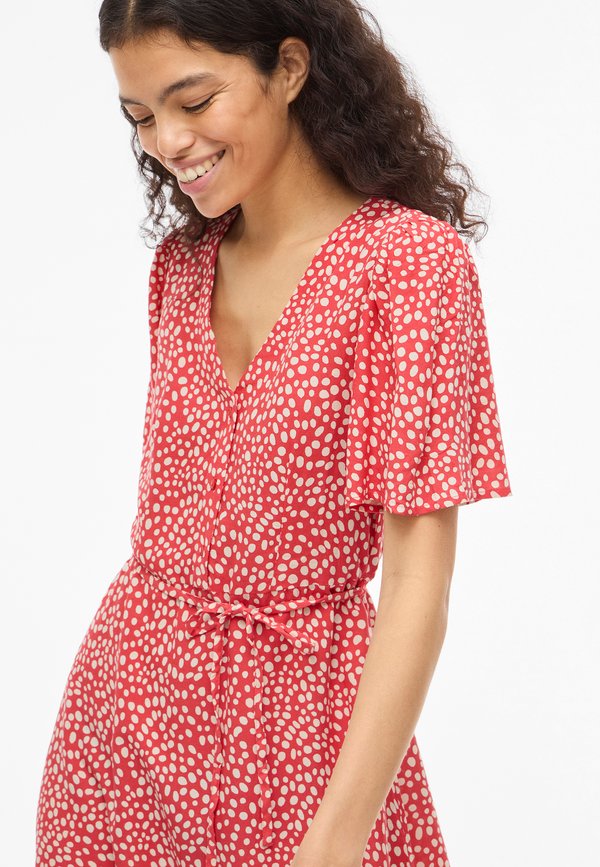 VILA VIGRACE V-NECK S/S SHORT DRESS - NOOS