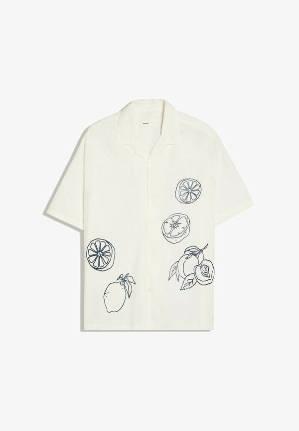 Bershka SHORT SLEEVE BOXY FIT - PRINT SHIRT - Shirt - white