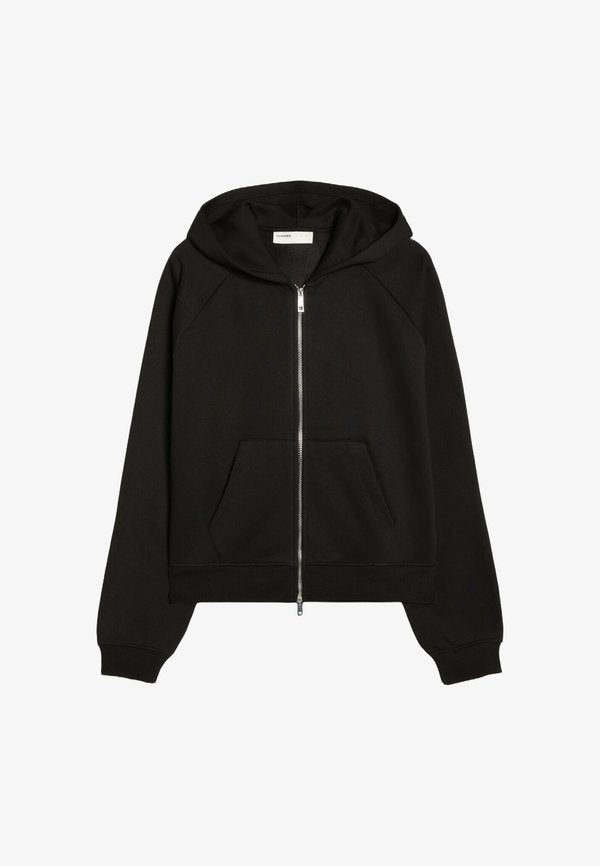 Bershka ZIP-UP PLUSH HOODED JACKET - Zip-up sweatshirt - black