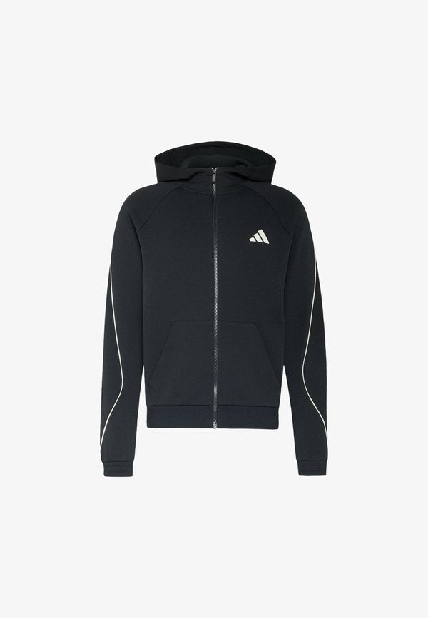 adidas Sportswear ADIDAS SPORTSWEAR STADIUM SMALL LOGO FULL-ZIP HOODIE - Zip-up sweatshirt - black