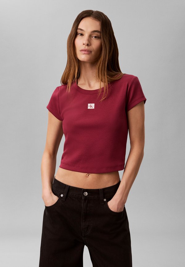 Calvin Klein Jeans LABEL TEE - Basic T-shirt - rhododendron