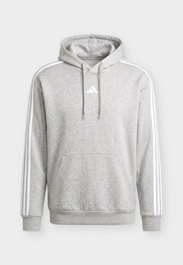 adidas Sportswear ESSENTIALS 3 STRIPES HOODIE - Hoodie - medium grey heather/white