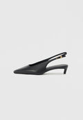 Tommy Hilfiger TH MONOGRAM LEATHER SLINGBACK KITTEN HEELS