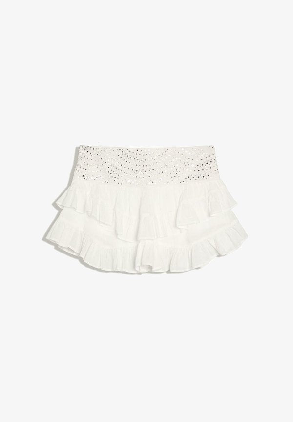 Bershka SKIRT - A-line skirt - white
