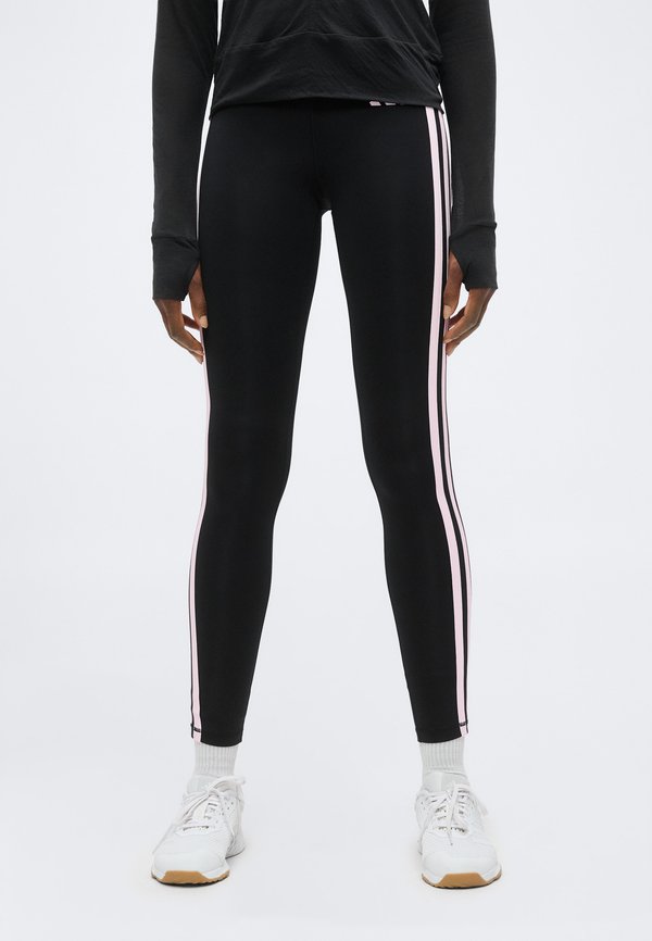 adidas Performance OPTIME ESSENTIALS WORKOUT 3 STRIPES 7/8 - Leggings - black/clear pink