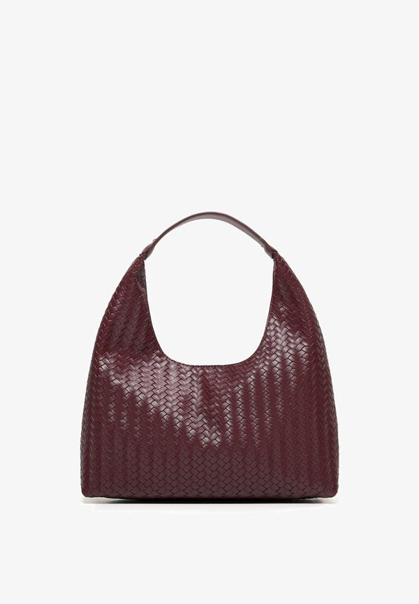 Bershka WOVEN - BUCKET BAG 00475175 - Handbag - bordeaux