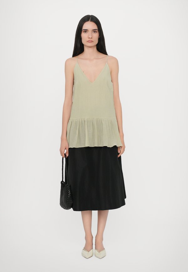 BITE Studios PARCHMENT TEXTURED STRAP FLOUNCE TOP