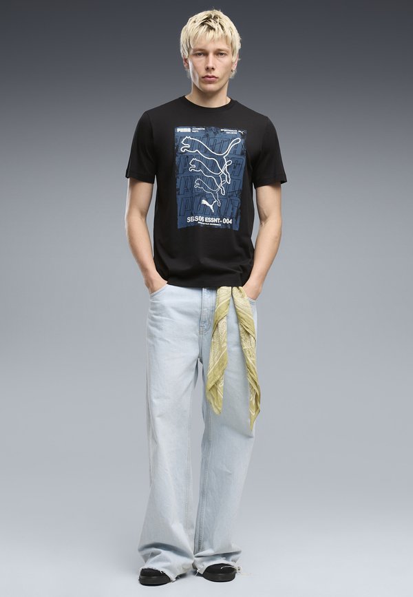 Puma GRAPHICS BOX T-SHIRT - Print T-shirt - black