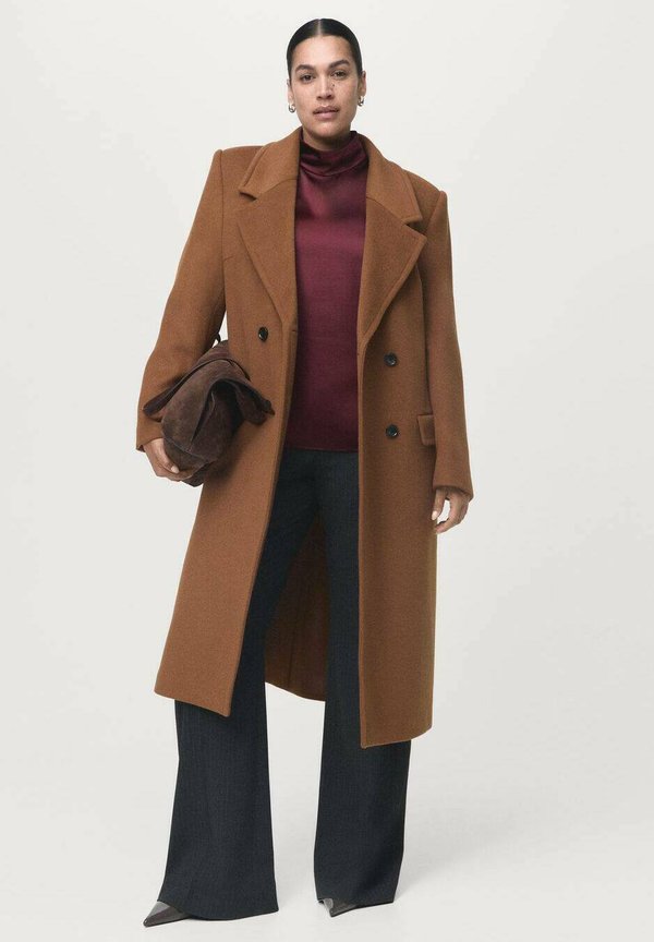 Mango Classic coat - ochre