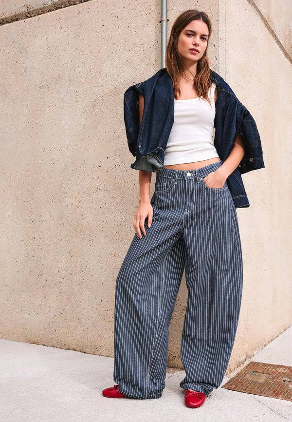 Bershka Trousers - light blue