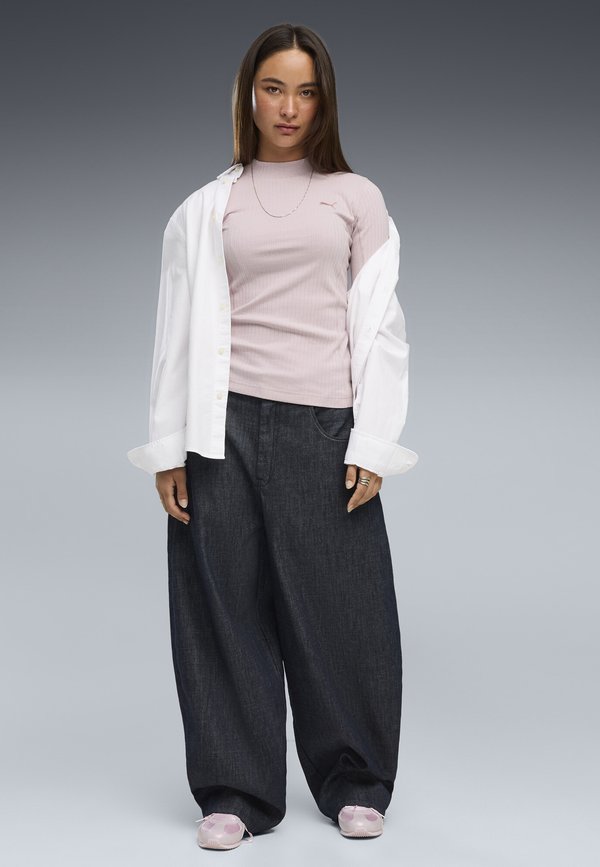 Puma HER SLIM GERIPPTES LANGARMSHIRT - Long sleeved top - misty pink