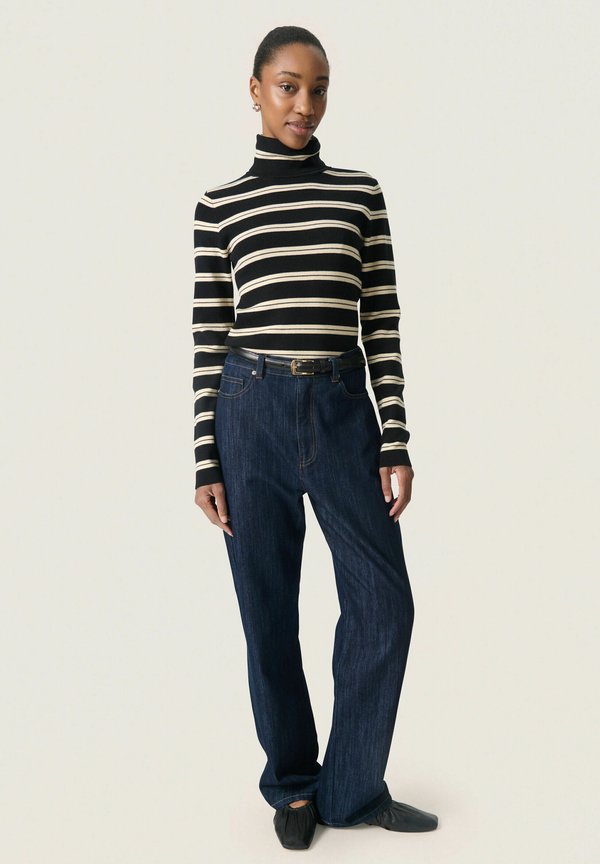Soaked in Luxury SLSpina Striped Rollneck