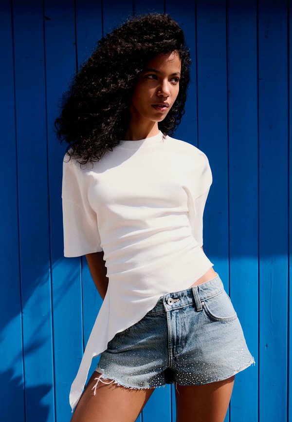 Bershka Denim shorts - blue denim