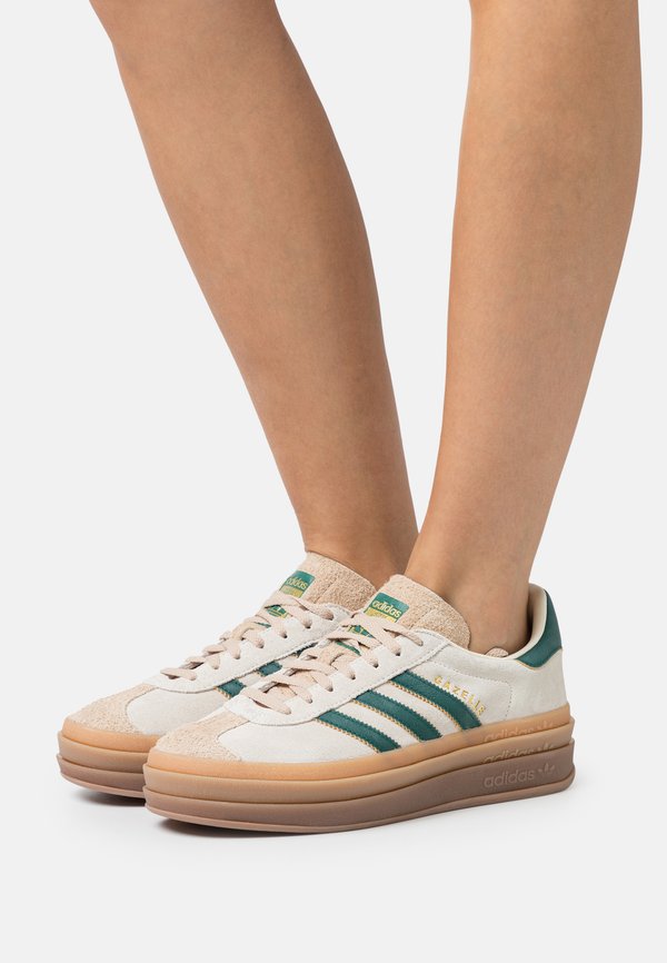 adidas Originals GAZELLE BOLD - Trainers - cream white/collegiate green/magic beige