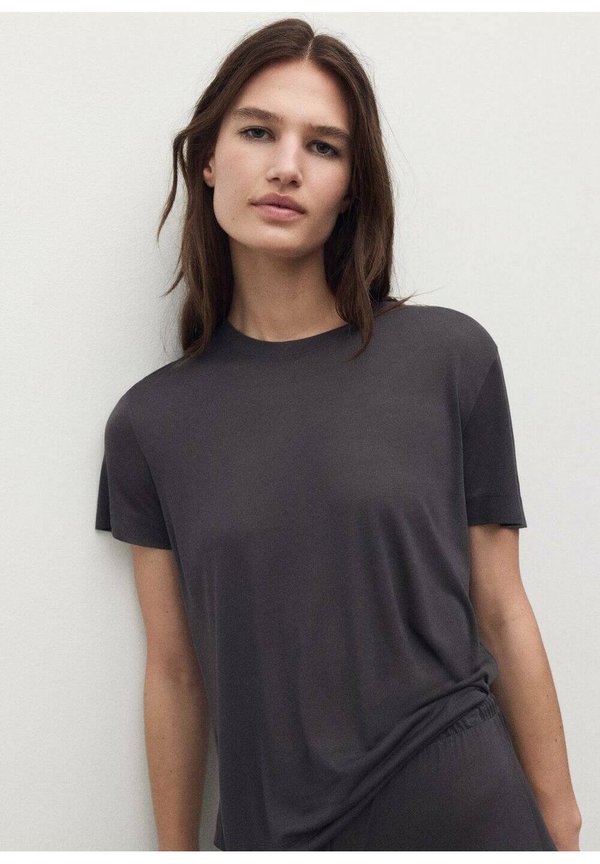 Mango Basic T-shirt - anthracite