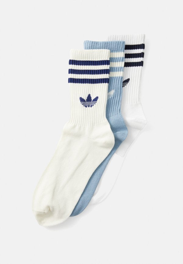 adidas Originals 3S CREW S UNISEX 3PACK - Socks - white tactile/blue/cream white