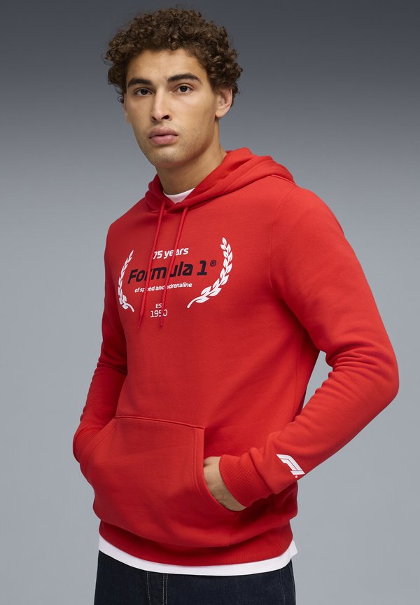 Puma ESSENTIALS LOGO GRAPHIC - Hoodie - pop red