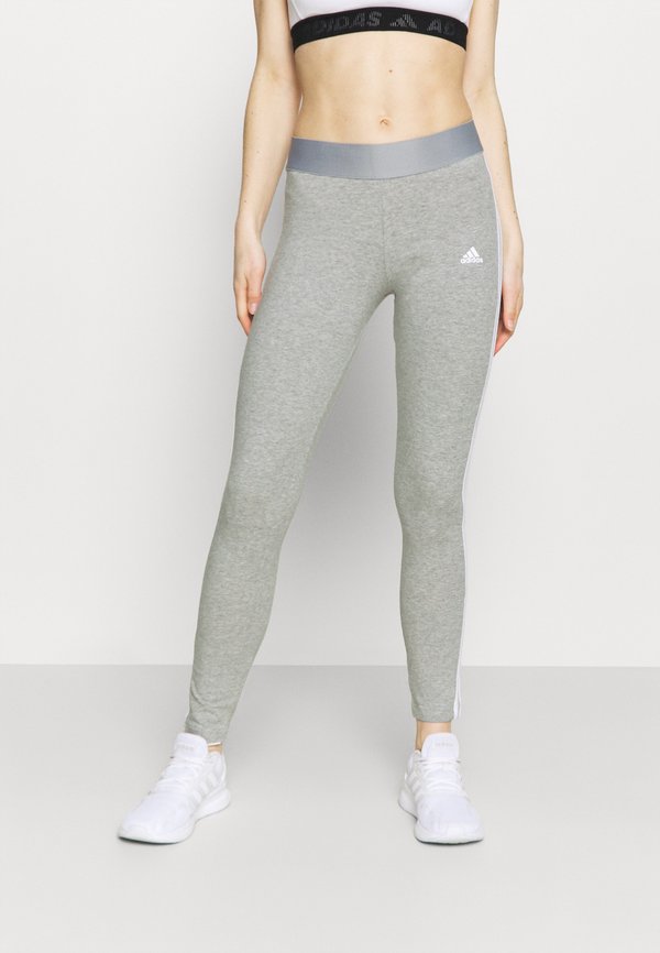 adidas Sportswear 3 STRIPES - Leggings - mottled grey