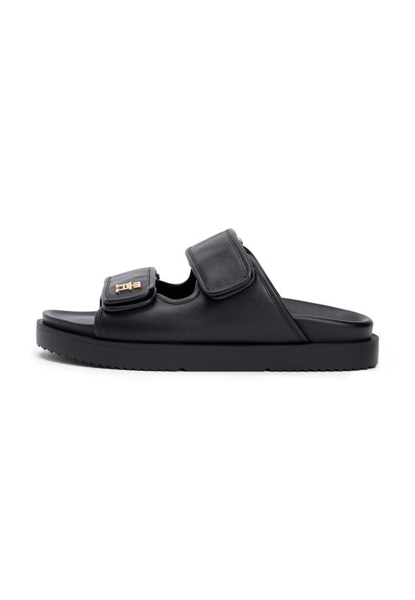 Tommy Hilfiger LEATHER TH MONOGRAM DOUBLE STRAP SANDALS