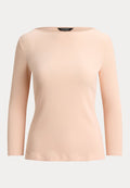 Lauren Ralph Lauren RIB-KNIT COTTON-BLEND BOATNECK TEE