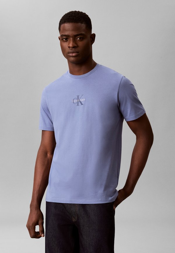 Calvin Klein Jeans MICRO MONOLOGO GRAPHIC - Print T-shirt - dusty sailor blue
