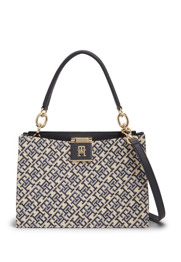 Tommy Hilfiger TH MONOGRAM JACQUARD CROSSBODY SATCHEL - Handbag - blue