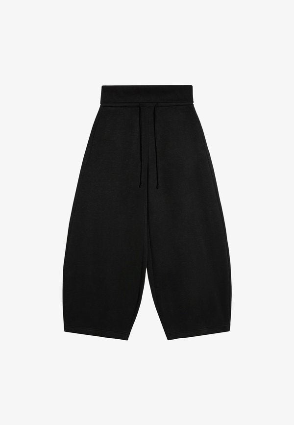 Bershka FOLD-OVER WAIST TROUSERS - Tracksuit bottoms - black