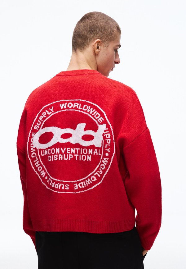Bershka JACQUARD - PRINT SWEATER - Sweatshirt - red