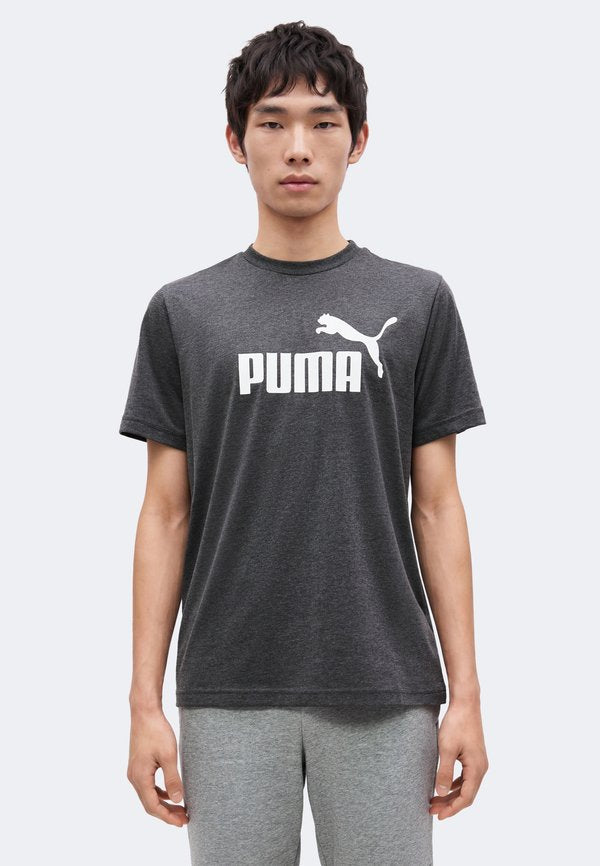 Puma NO. 1 LOGO HEATHER TEE - Print T-shirt - dark gray heather