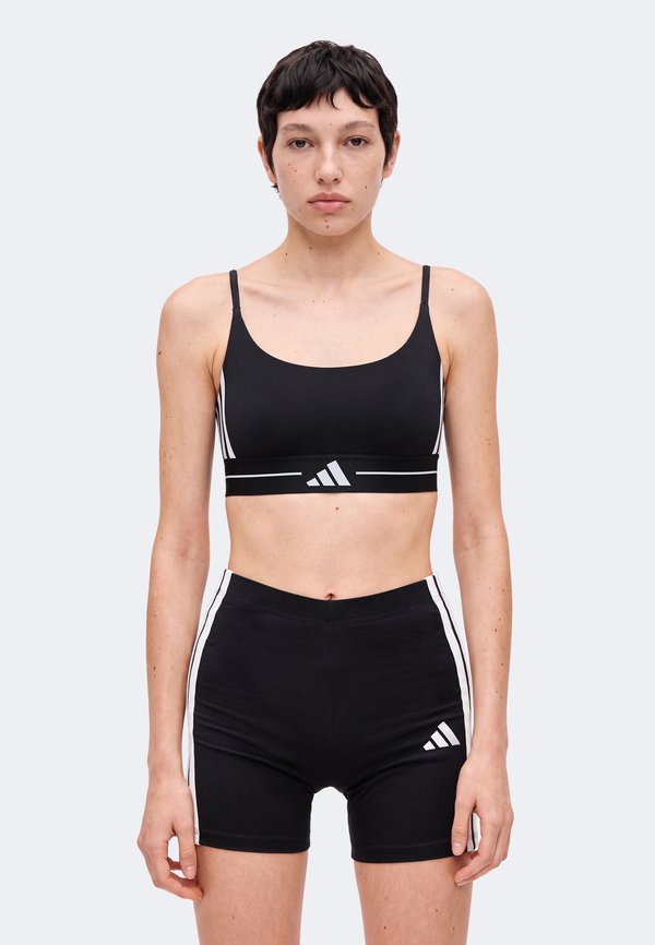 adidas Performance HYPERGLAM 3 STRIPES LIGHT SUPPORT BRA - Light support sports bra - black