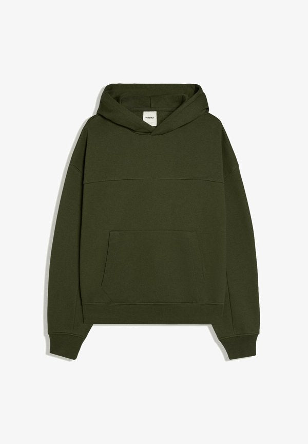 Bershka BOXY FIT - HOODIE - Hoodie - olive