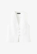 Mango ADULT - Waistcoat - white