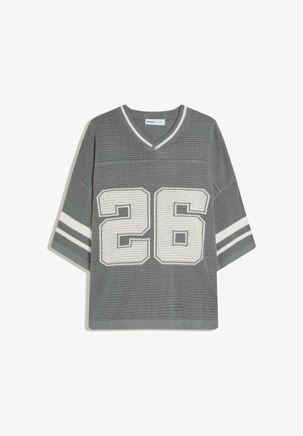 Bershka SHORT SLEEVE SPORT - Print T-shirt - grey