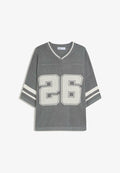 Bershka SHORT SLEEVE SPORT - Print T-shirt - grey