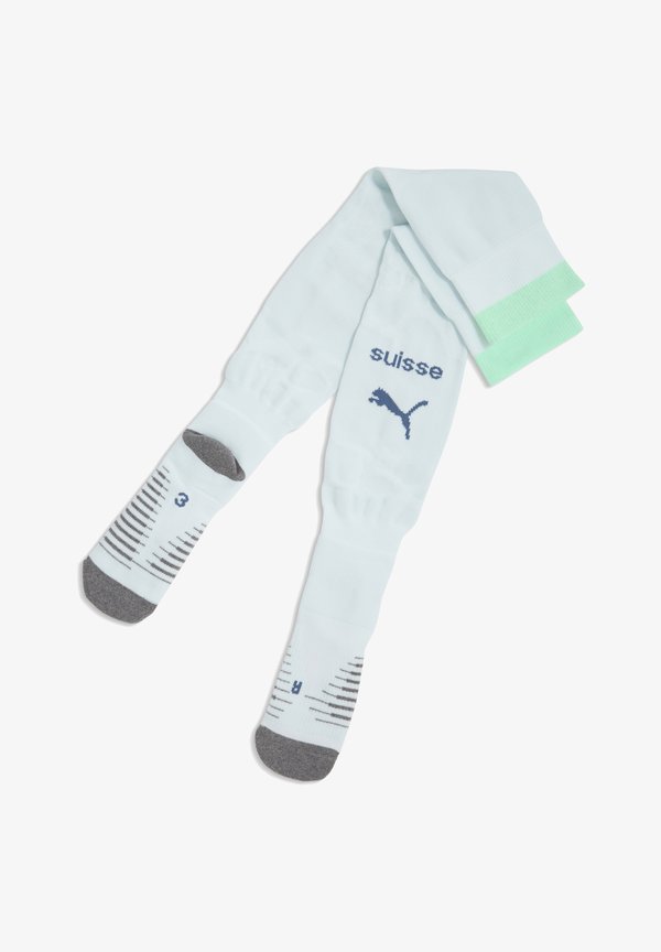 Puma SCHWEIZ 2026 GESTREIFTE  - Knee high socks - sea glass-dark indigo
