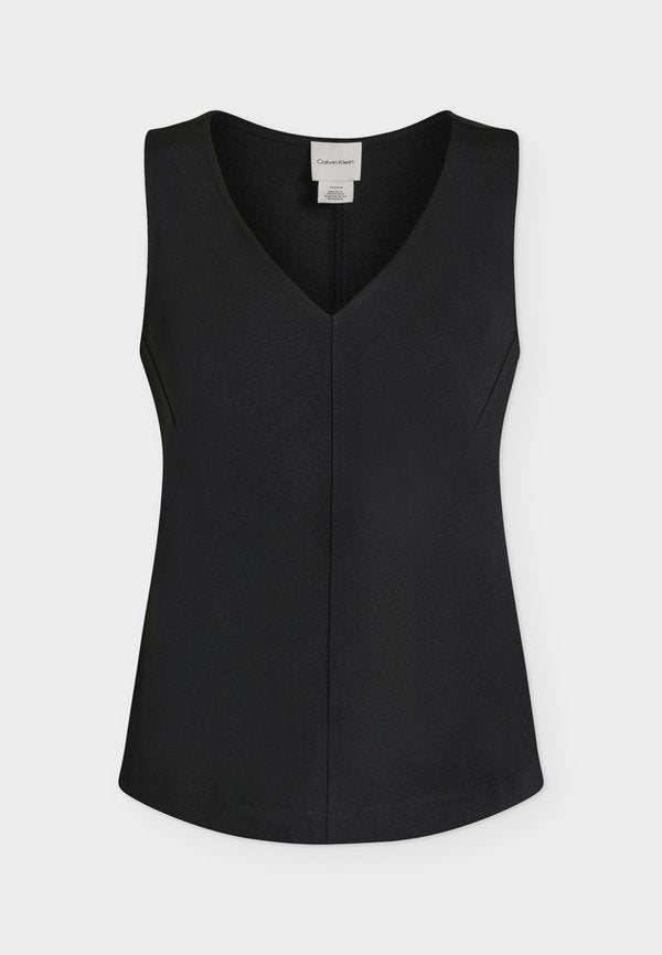 Calvin Klein INTERLOCK FIT & FLARE TOP - Blouse - black