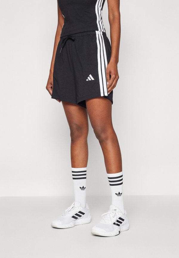 adidas Sportswear ESSENTIALS 3 STRIPES SHORTS - Sports shorts - black/white